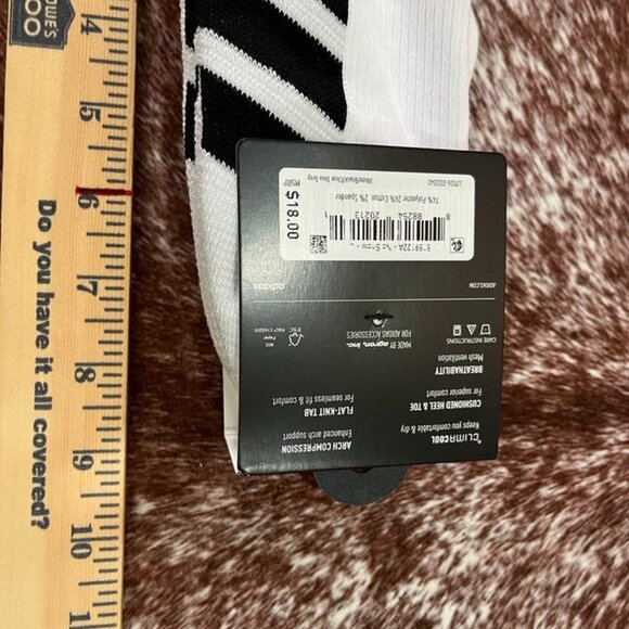 Adidas Men’s No Show Training Socks 3-Pack White  ClimaCool NWT STOCKING STUFFER - Picture 2 of 7